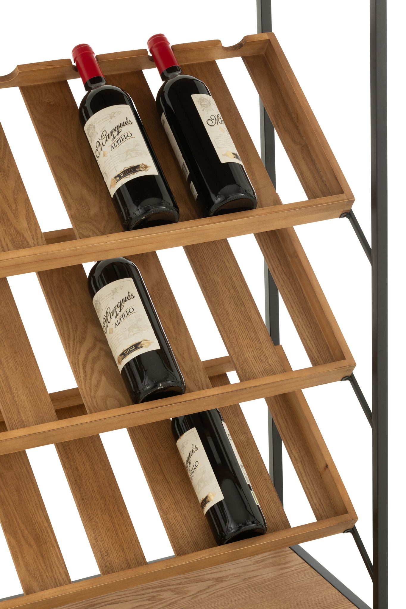 Bar Cabinet Wine Veneer Natural/Black Medium