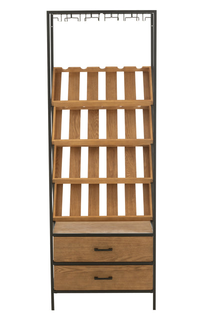 Barkast Hout en Metaal Zwart Naturel Groot | Living and Goods