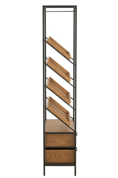 Barkast Hout en Metaal Zwart Naturel Groot | Living and Goods