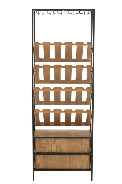 Barkast Hout en Metaal Zwart Naturel Groot | Living and Goods