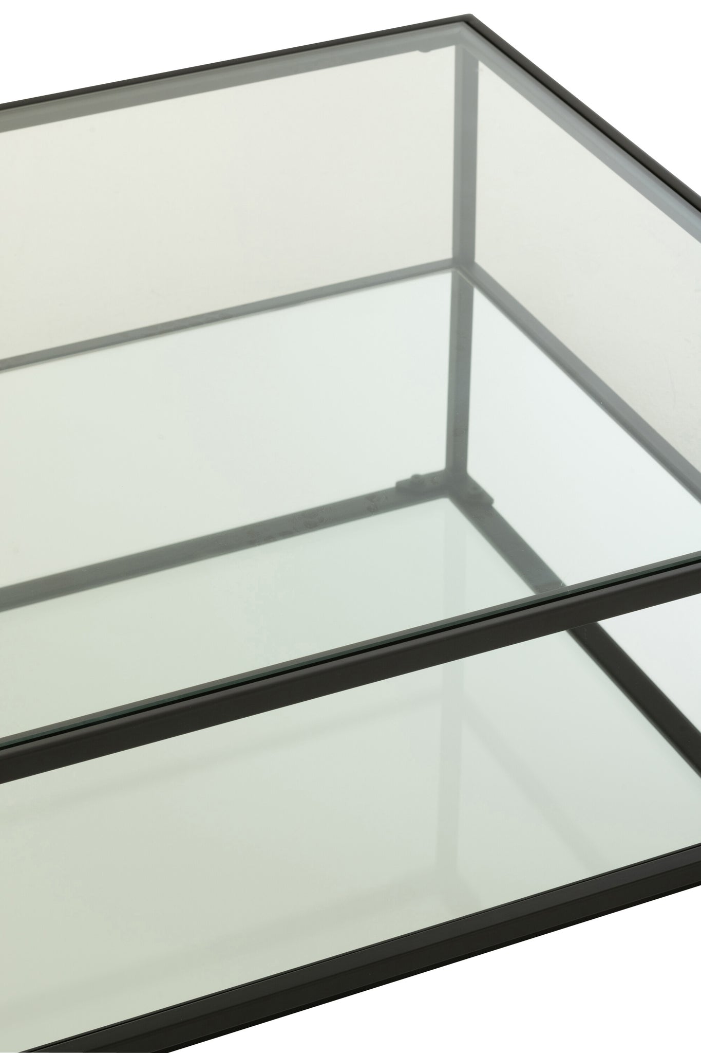 Coffee Table Iron/Glass Black Large