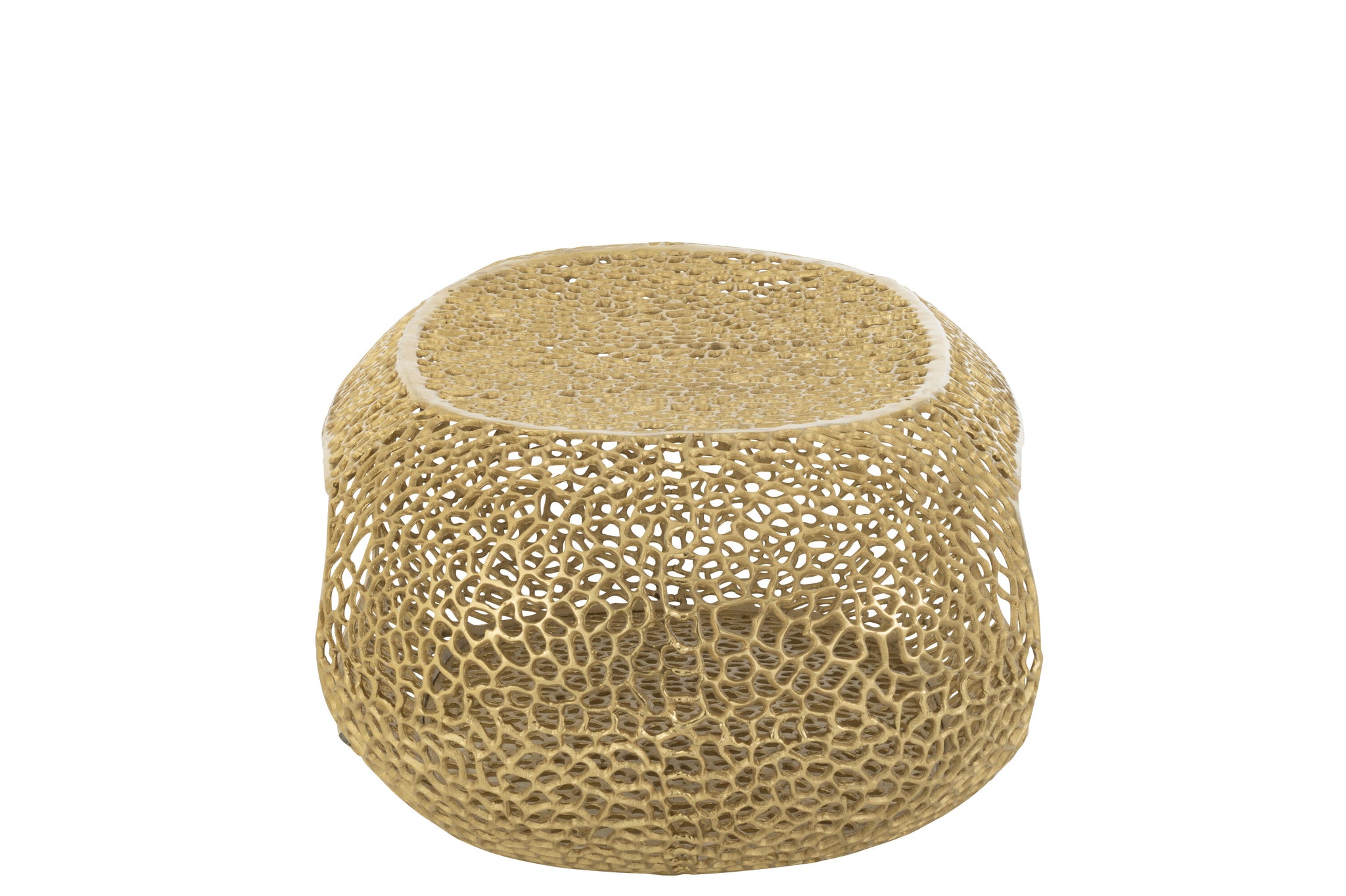 Coffee Table Oval Aluminium Gold Colored Large