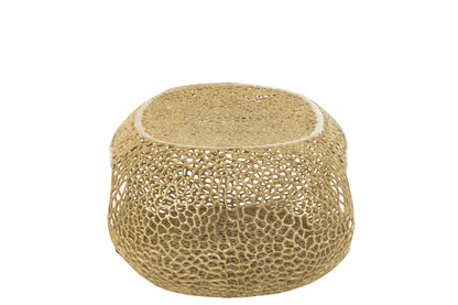 Coffee Table Oval Aluminium Gold Colored Large