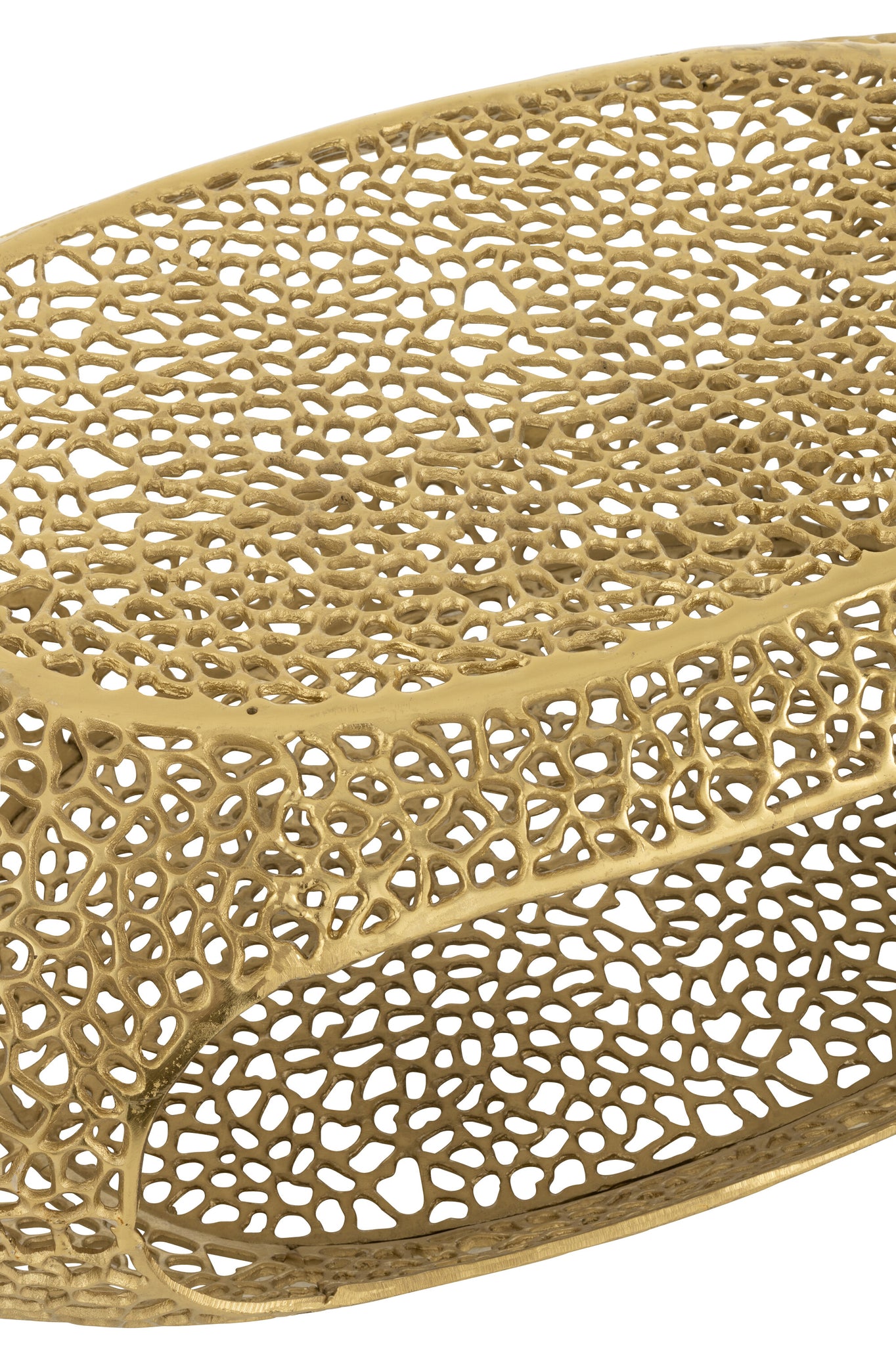 Coffee Table Oval Aluminium Gold Colored Large