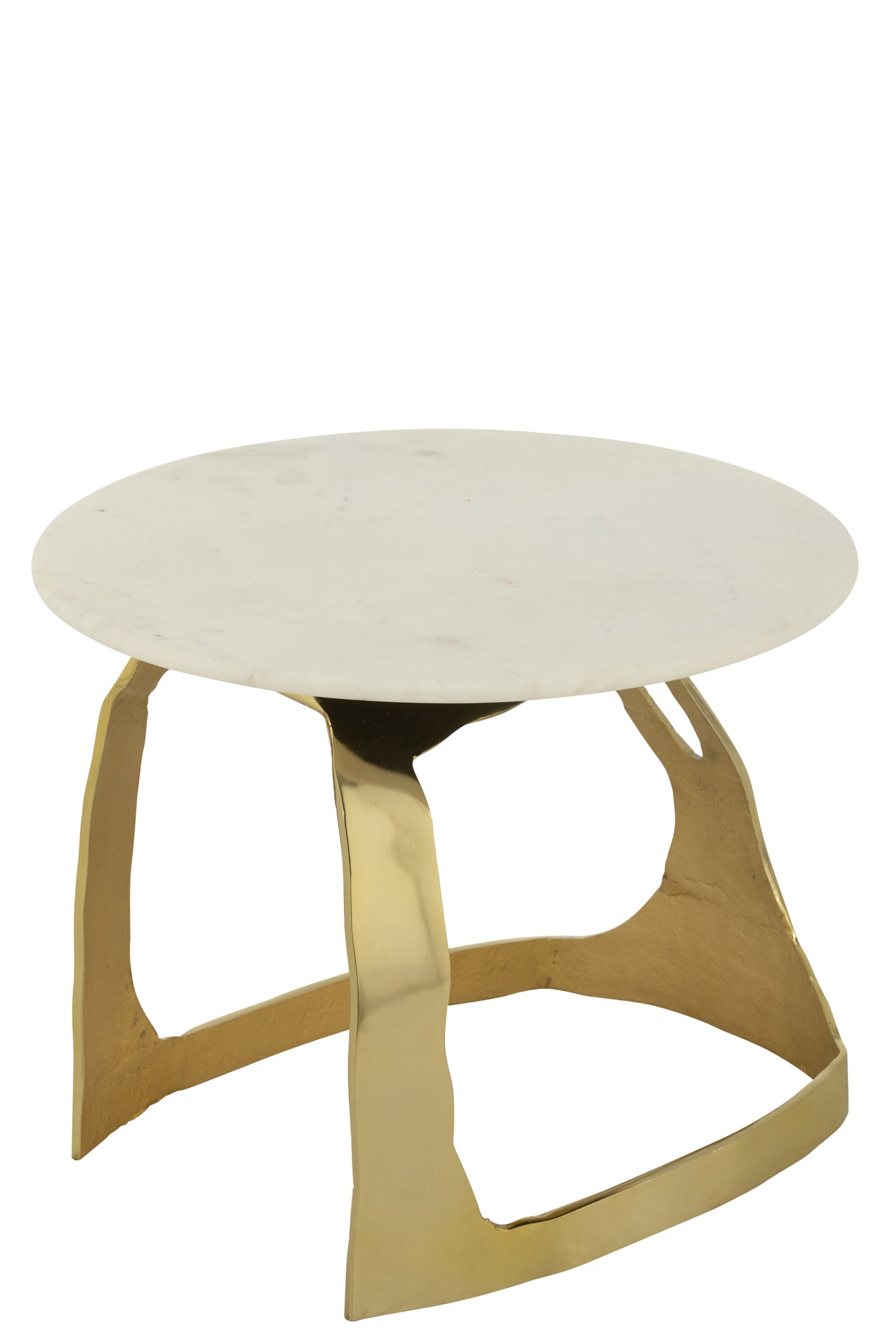 Side Table Aluminium/Stone Gold Colored/White Small