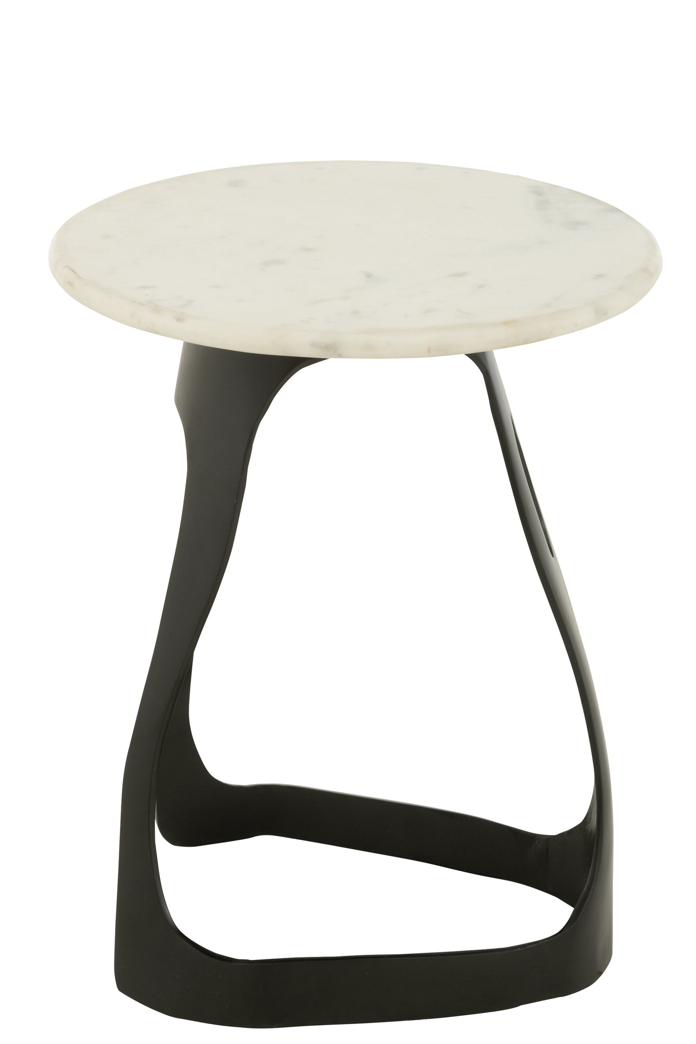 Side Table Aluminum/Stone Black/White Large
