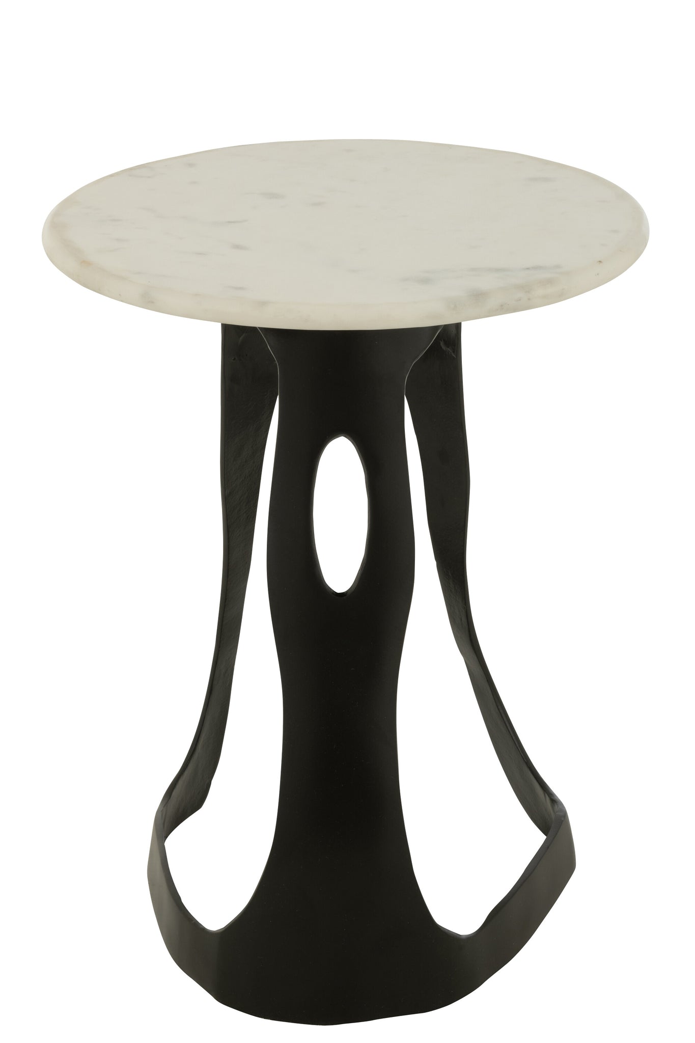Side Table Aluminum/Stone Black/White Large