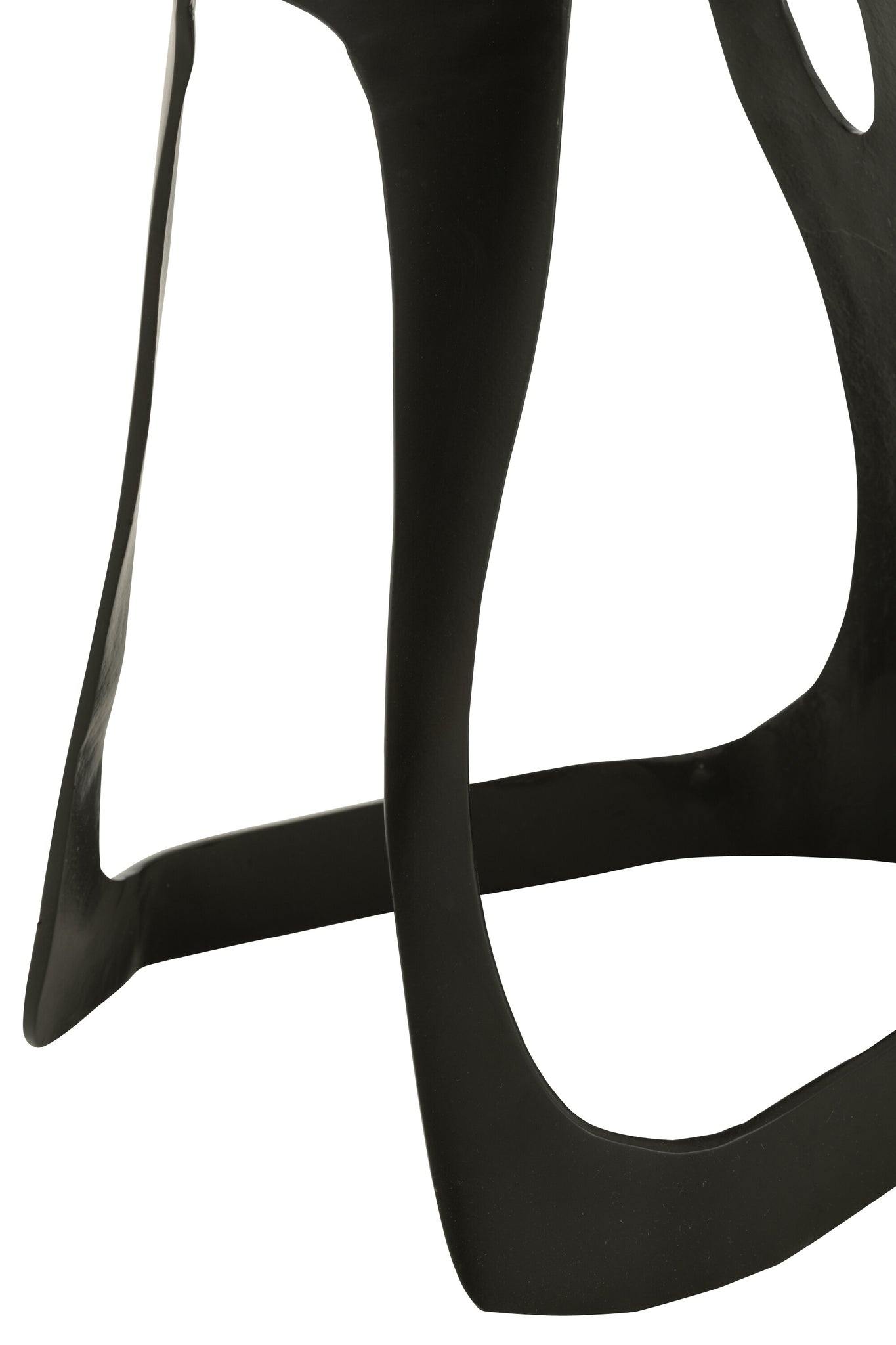 Side Table Aluminum/Stone Black/White Large