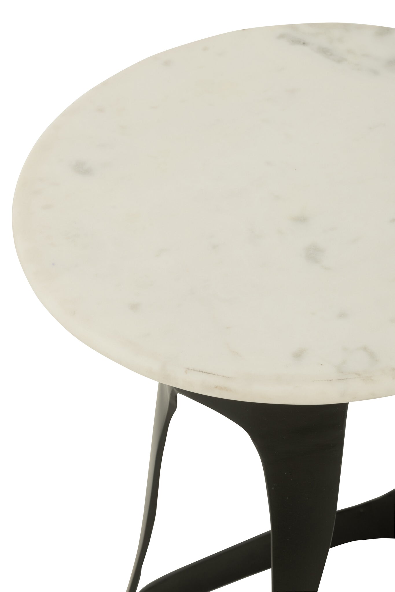 Side Table Aluminum/Stone Black/White Large