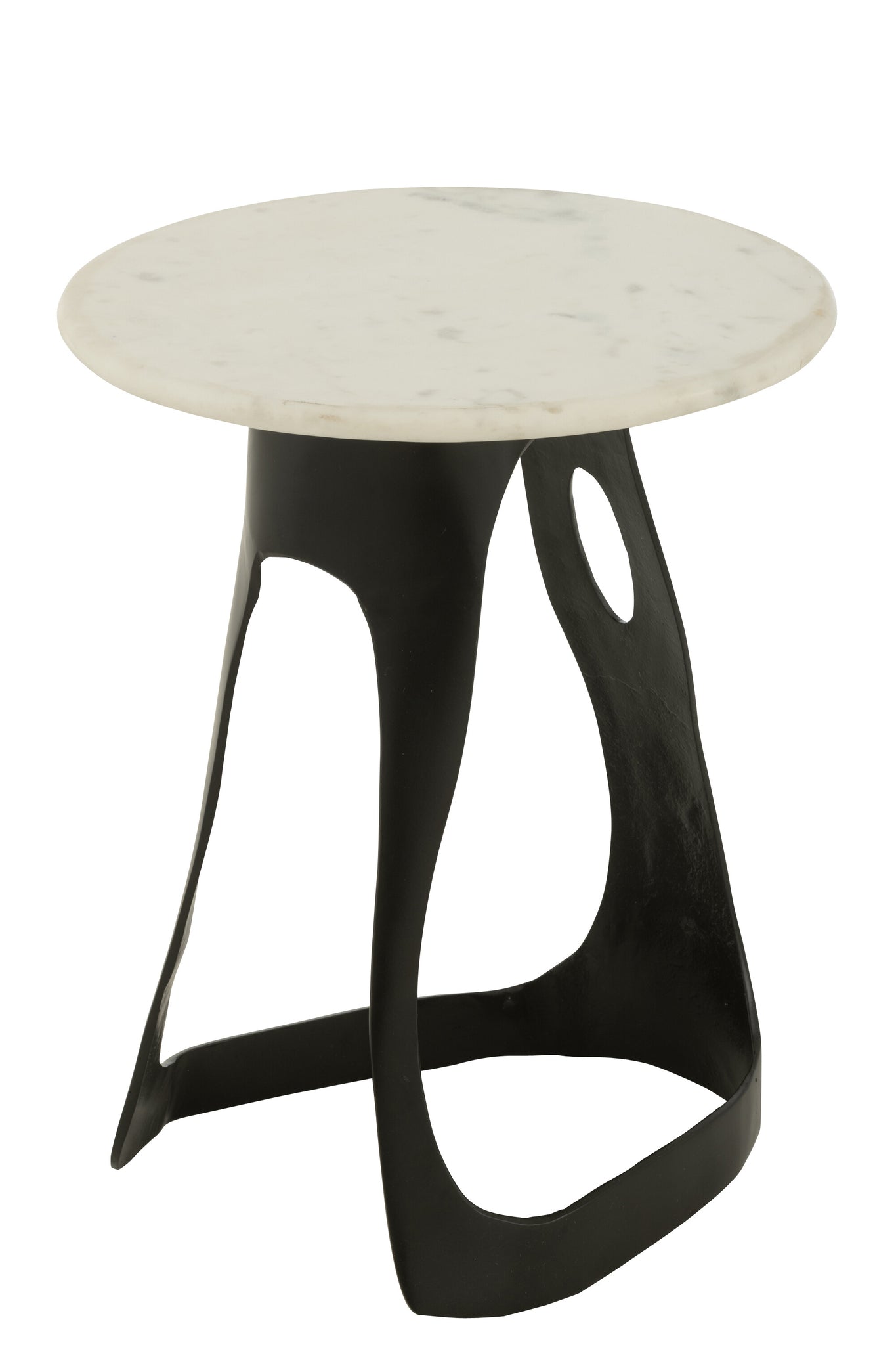Side Table Aluminum/Stone Black/White Large