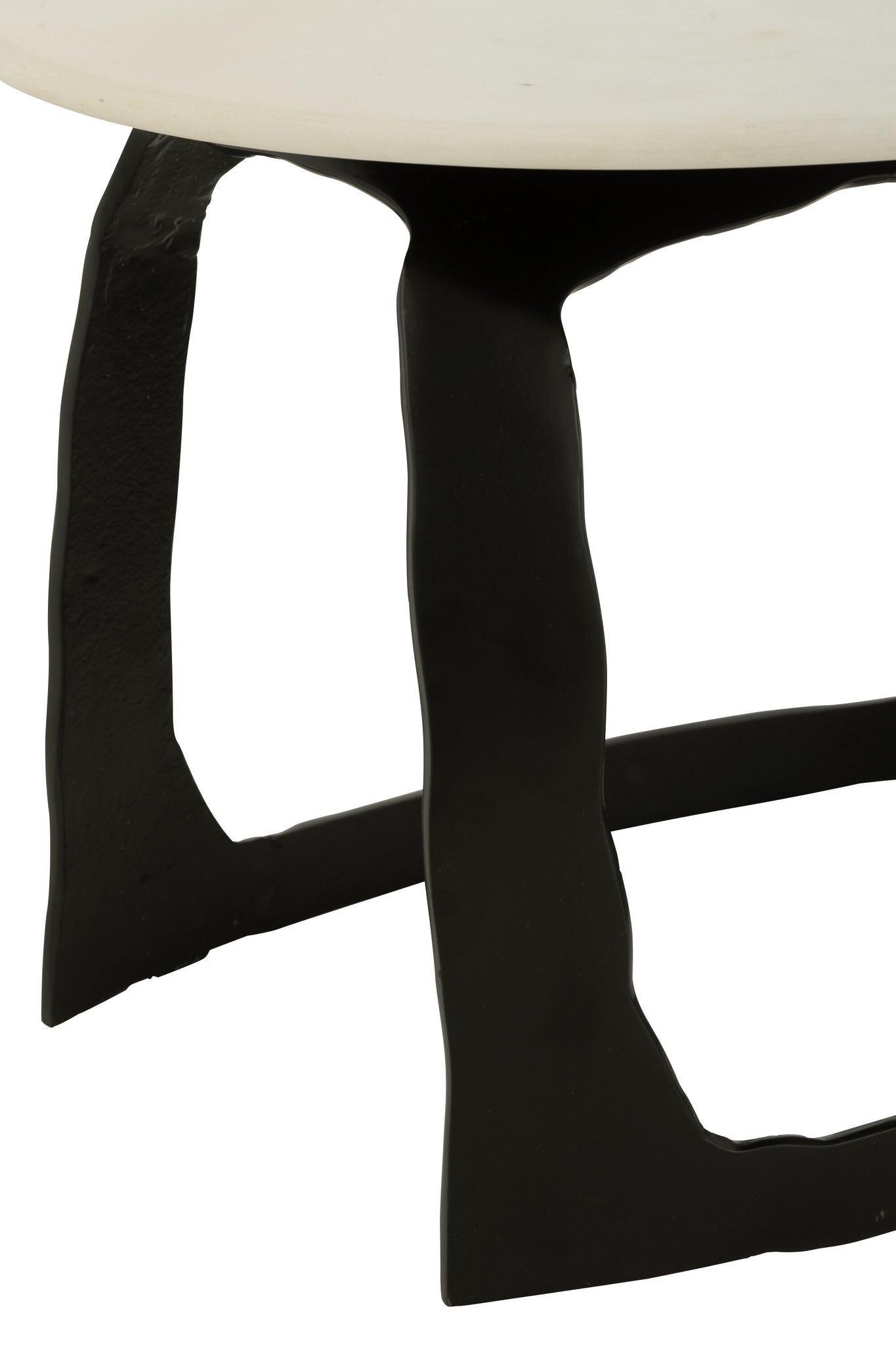 Side Table Aluminum/Stone Black/White Small