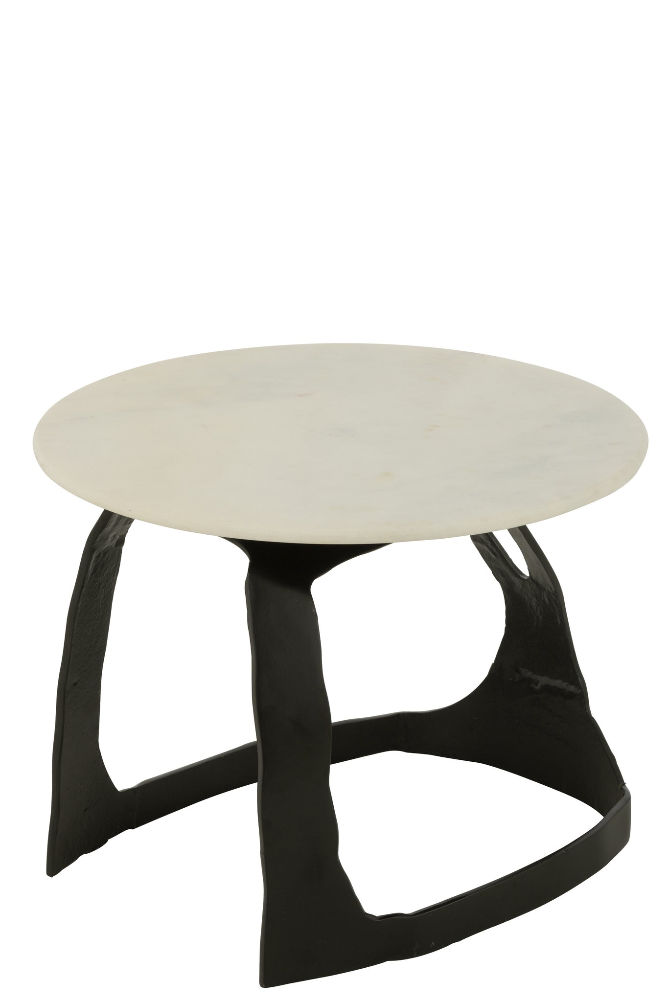 Side Table Aluminum/Stone Black/White Small