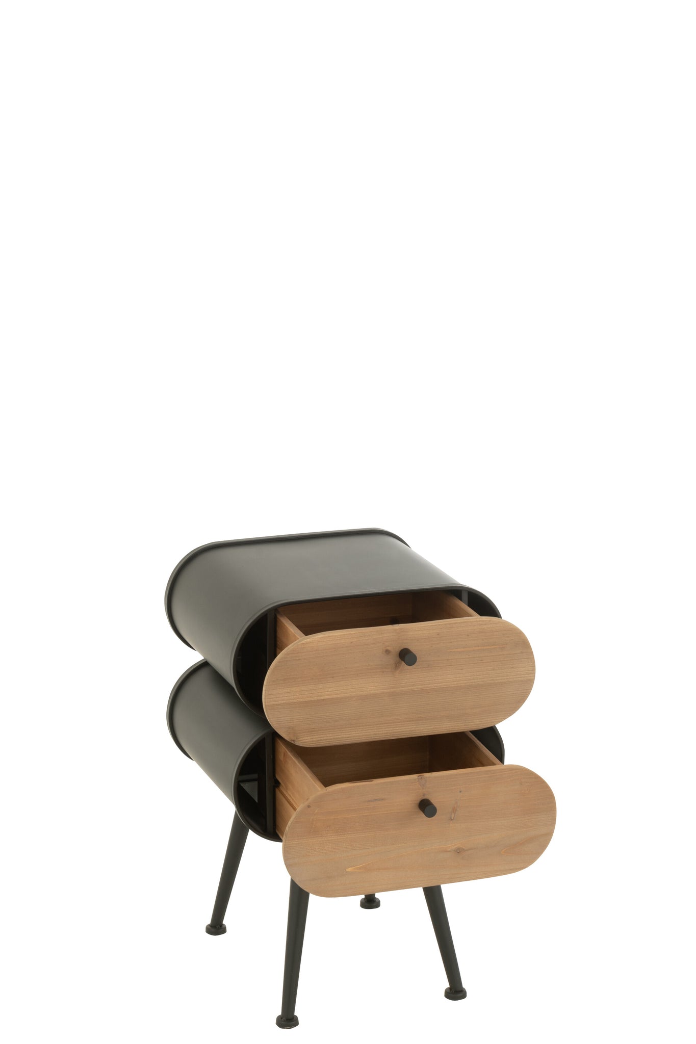 Cabinet Wood And Metal Cabinet Fir Wood Black/Light Beige