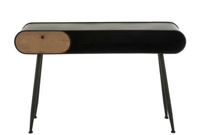 Console Wood And Metal Table Console Fir Wood Black/Light Beige