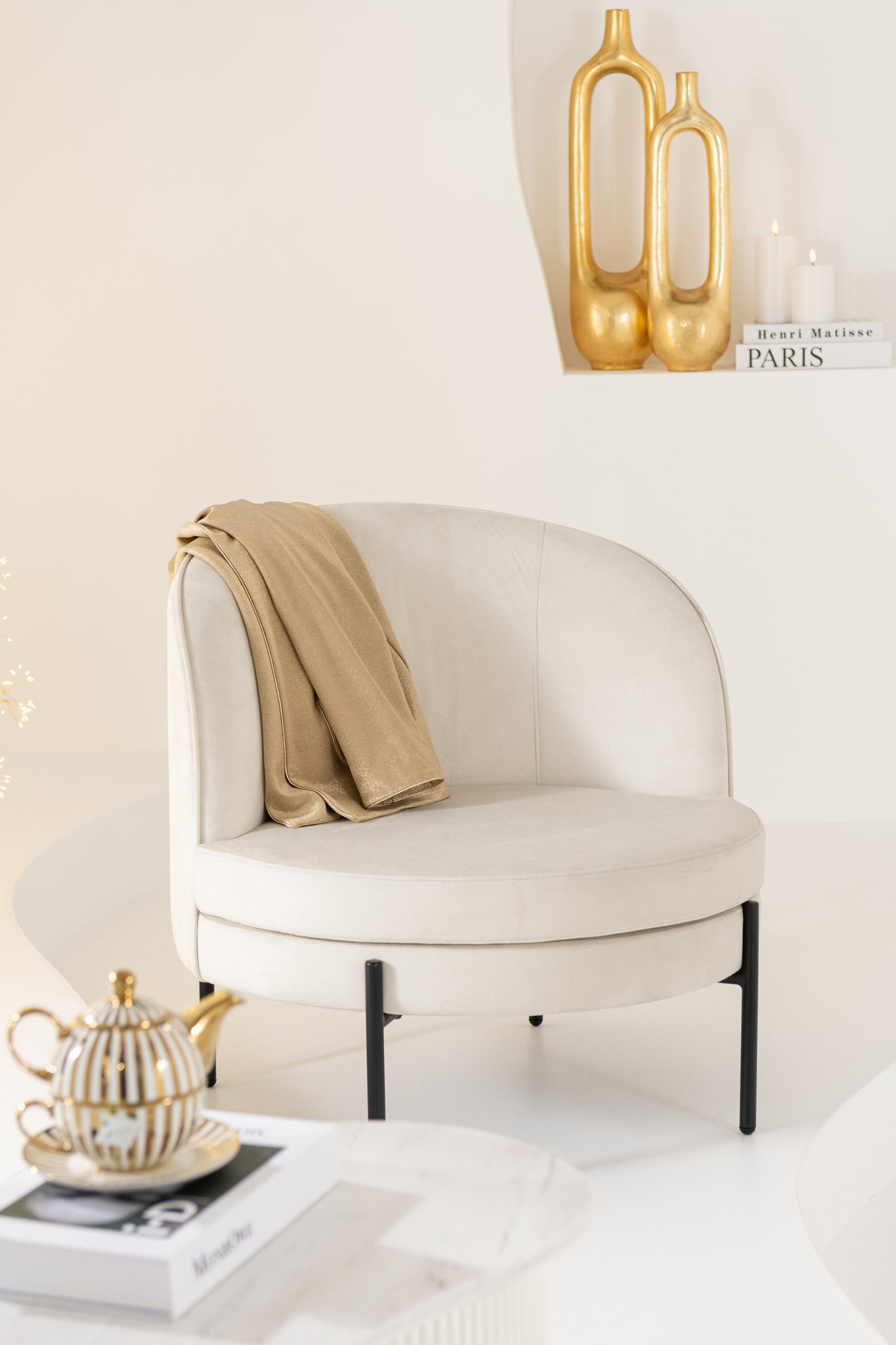 Armchair Iron Off-White/Black