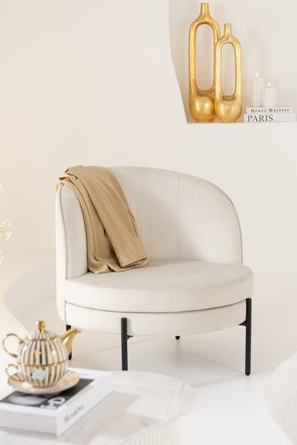 Armchair Iron Off-White/Black