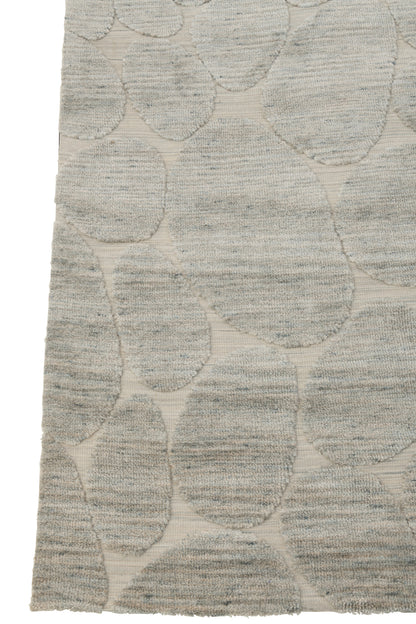 Rug Stone Pattern Polyester Grey Blue