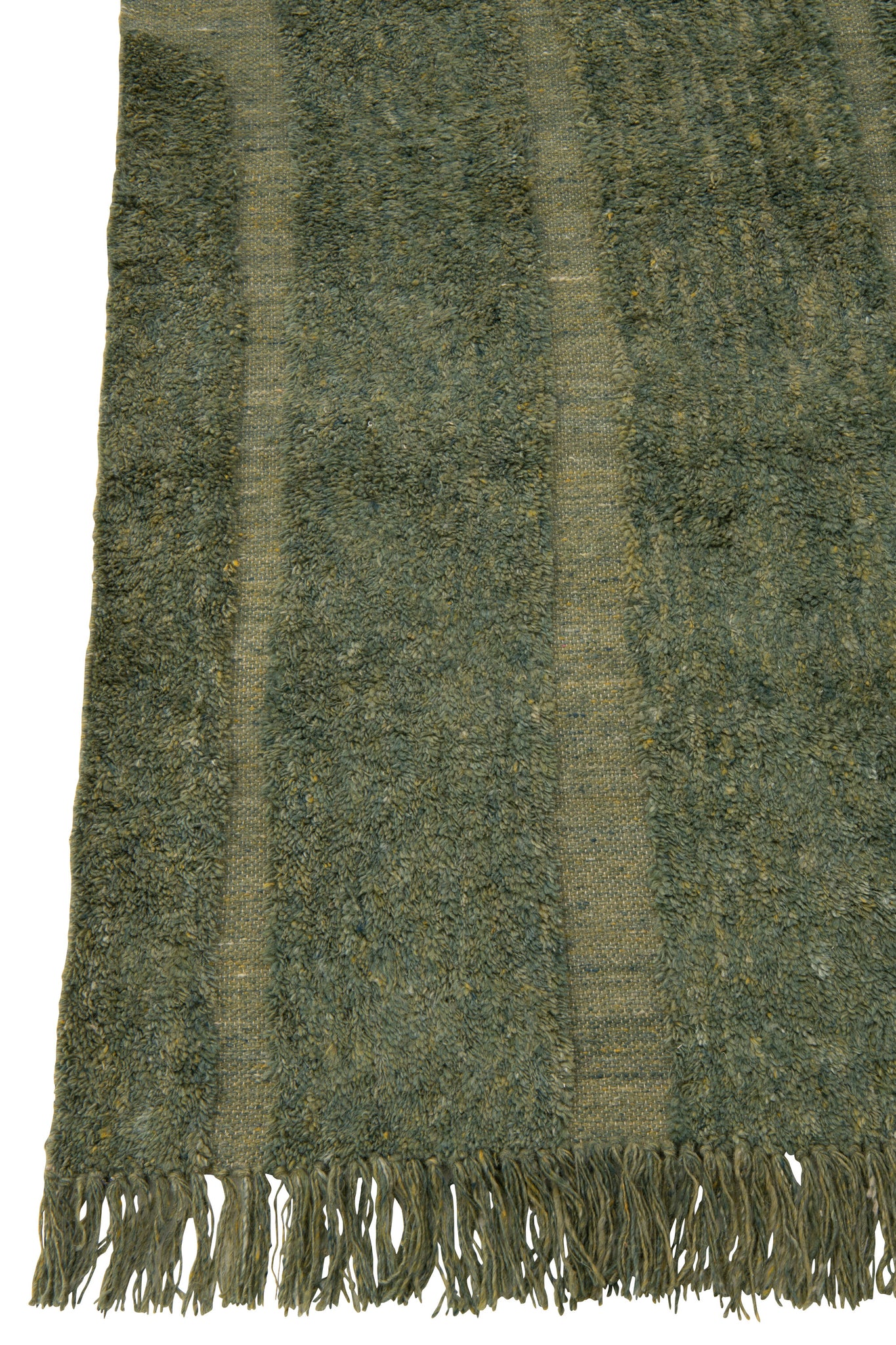 Rug Rounded Lines Wool Khaki Green
