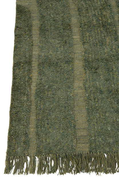 Rug Rounded Lines Wool Khaki Green