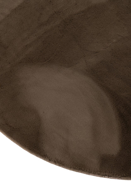 Rug Cutie Round Polyester Dark Brown