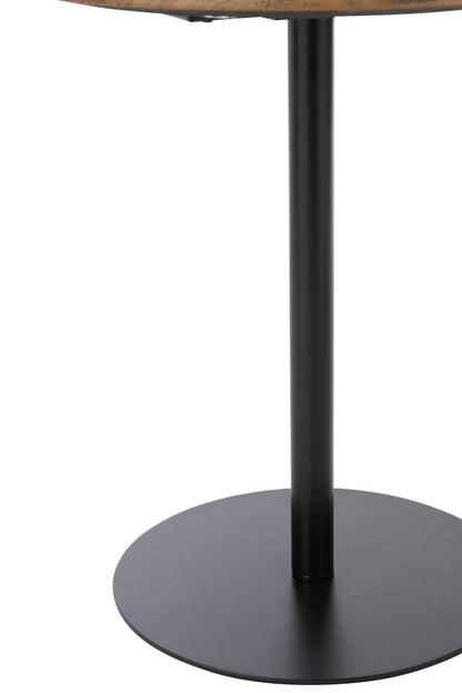 Set Of 2 Side Table Round Iron Black/Dark Brown