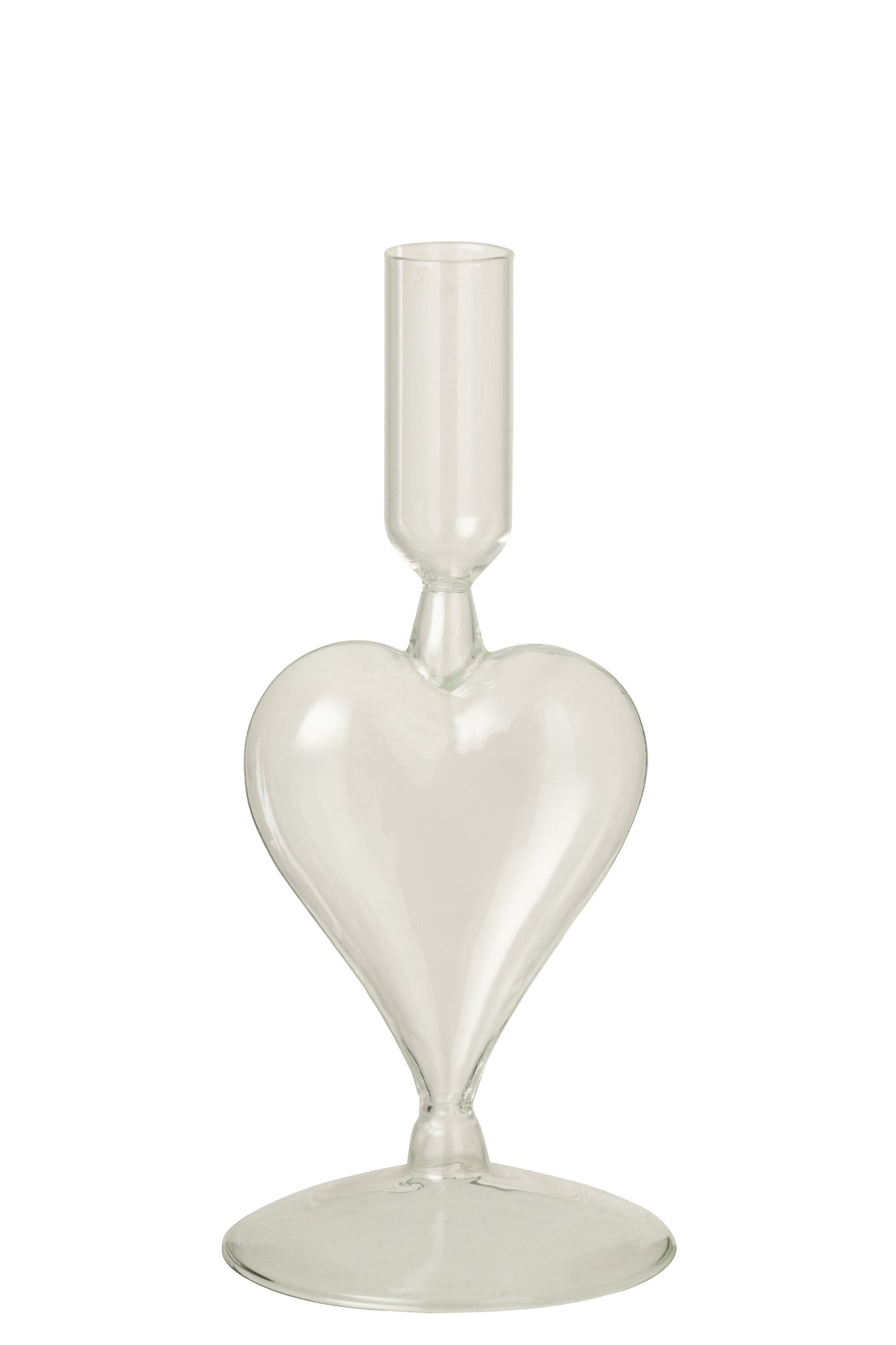 Candle Holder Heart Glass Transparent