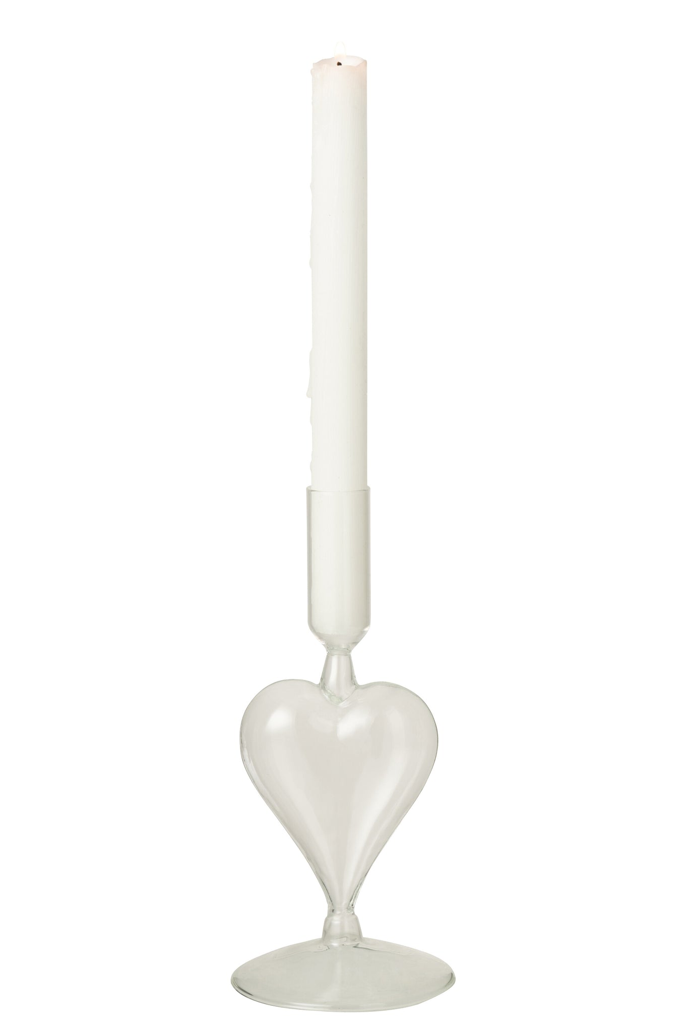 Candle Holder Heart Glass Transparent
