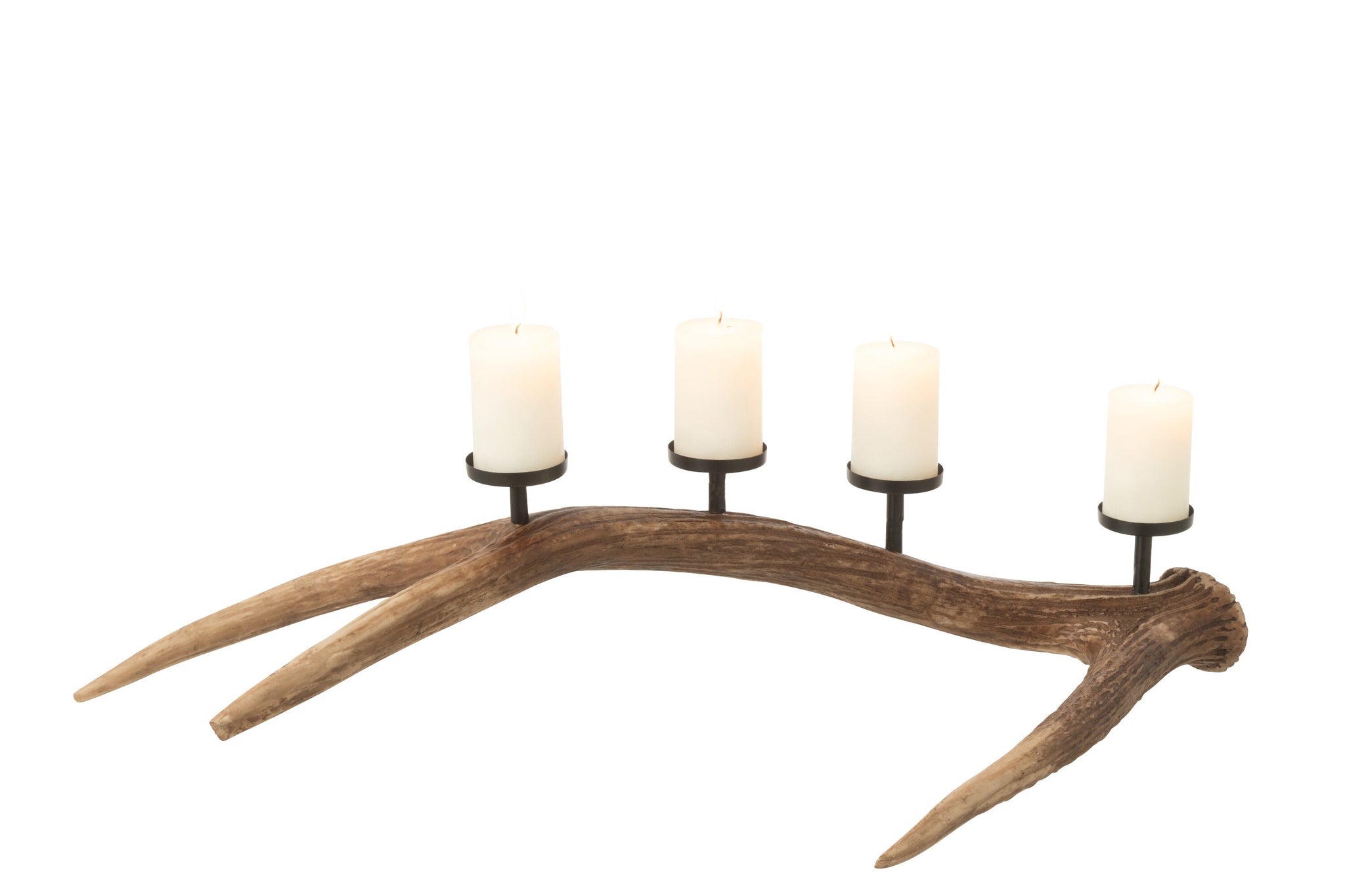 Candle Holder Antlers Polyresin Brown Small