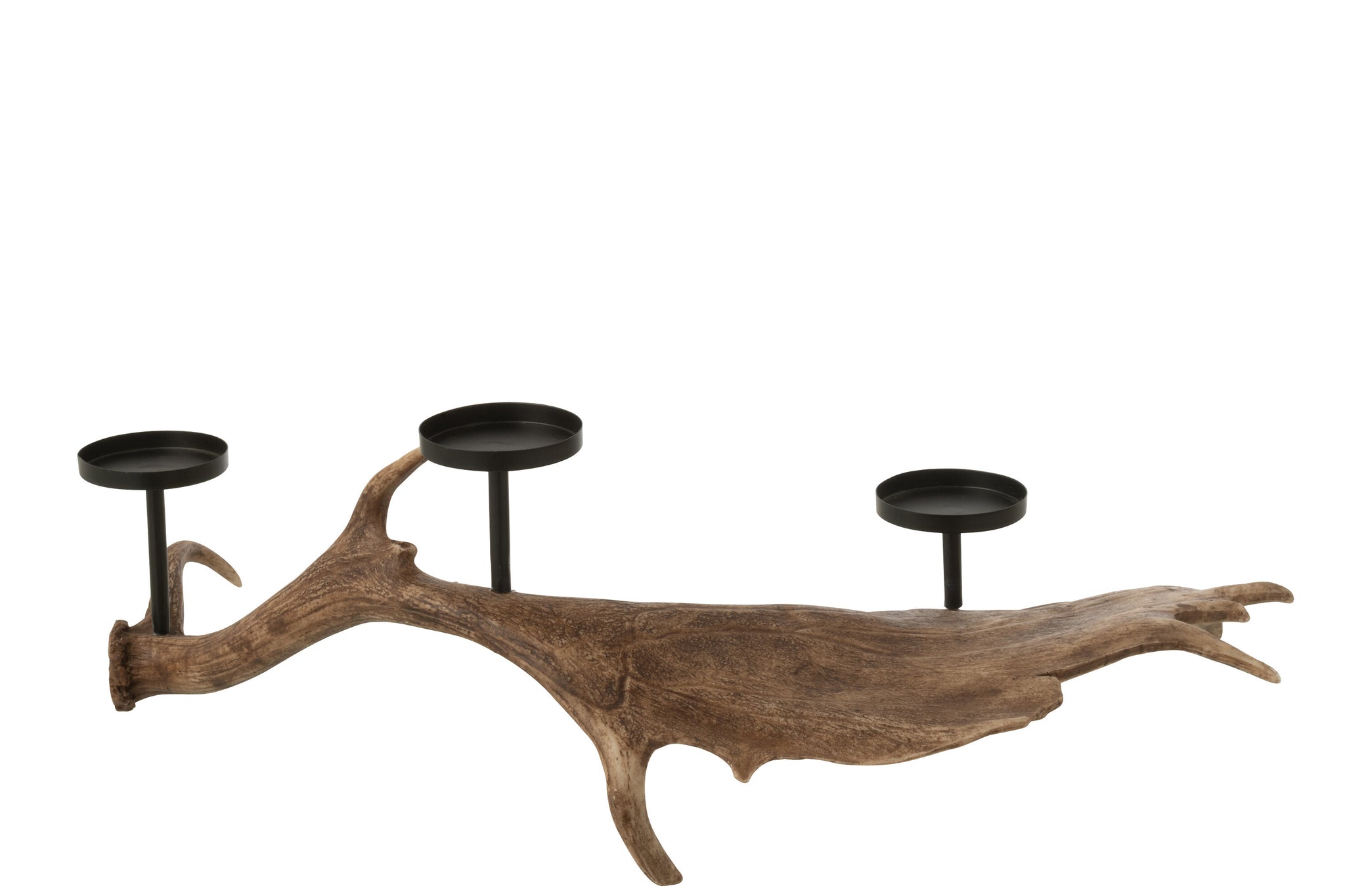 Candle Holder Antlers Polyresin Brown Large