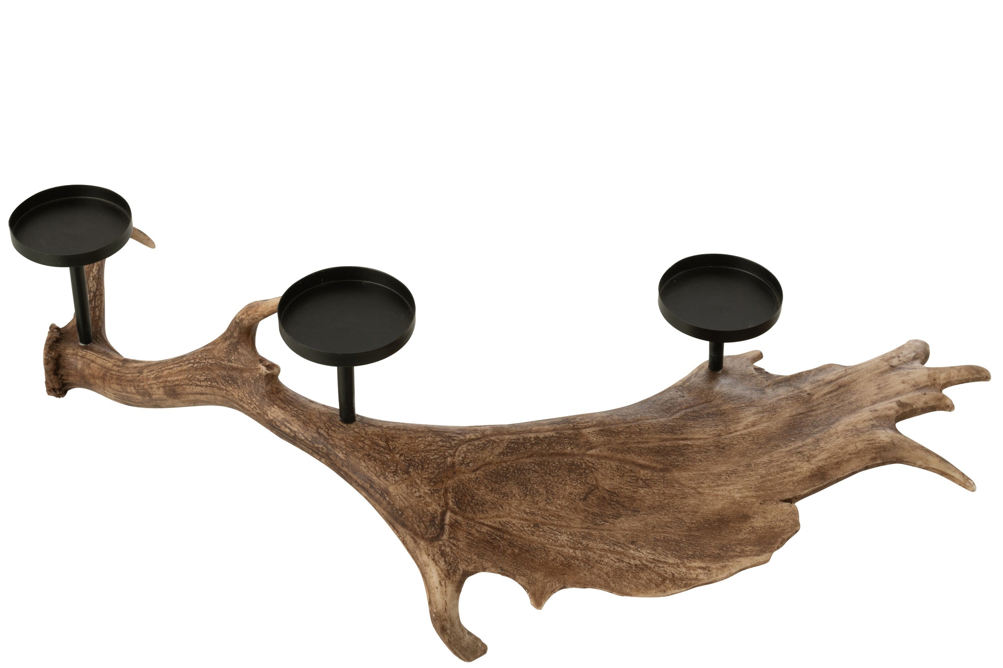 Candle Holder Antlers Polyresin Brown Large
