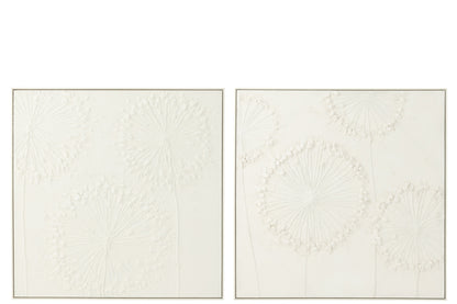 Painting Dandelion Acrylic Ecru Assortment Of 2