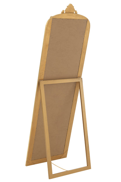 Standing Mirror Emi Wood Gold Colored