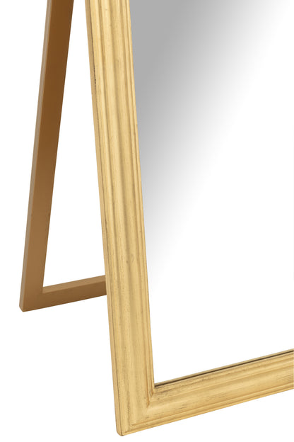 Standing Mirror Emi Wood Gold Colored