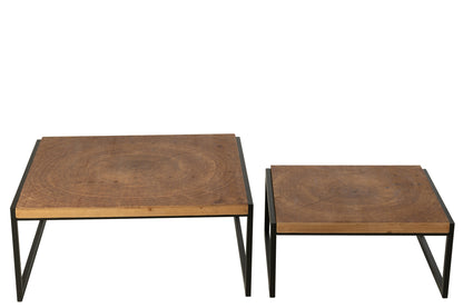 S/2 Coffee Table Dos Mdf Natural/Black