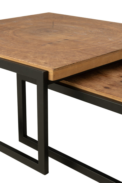 S/2 Coffee Table Dos Mdf Natural/Black