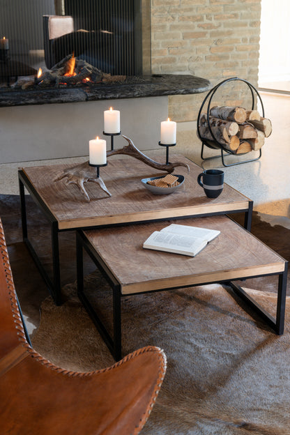 S/2 Coffee Table Dos Mdf Natural/Black