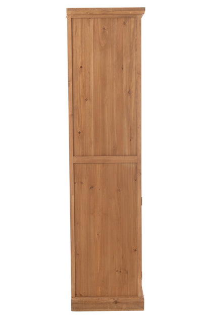 Barkast Hout Met Wijnrek Naturel 96x46x178 cm