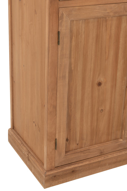 Barkast Hout Met Wijnrek Naturel 96x46x178 cm