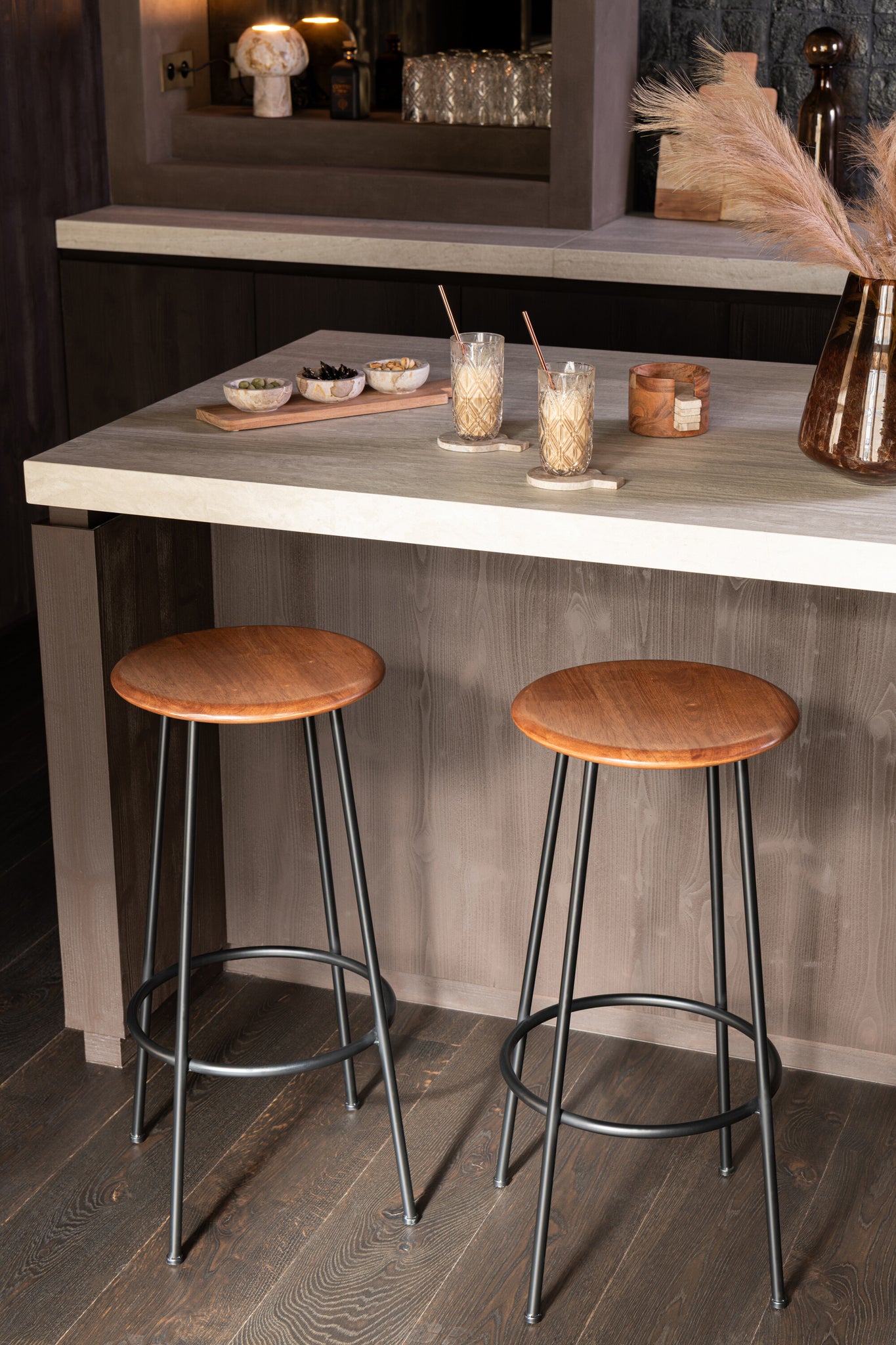 Bar Chair Neo Steel Natural/Black