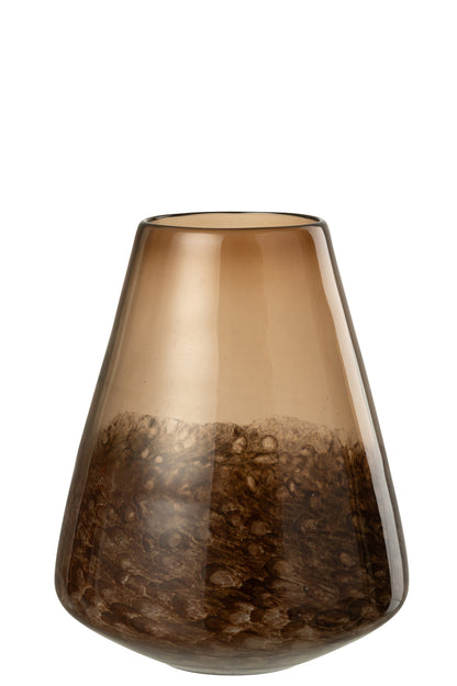 Vase Cone Glass Dark Brown Small