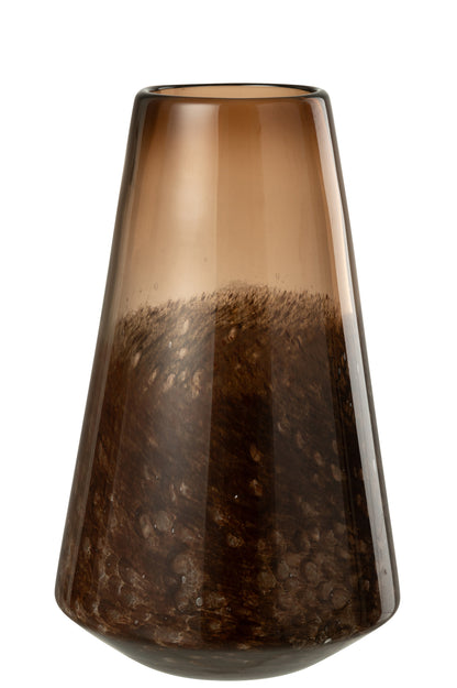 Vase Cone Glass Dark Brown Large