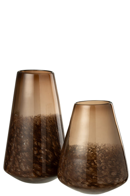 Vase Cone Glass Dark Brown Large