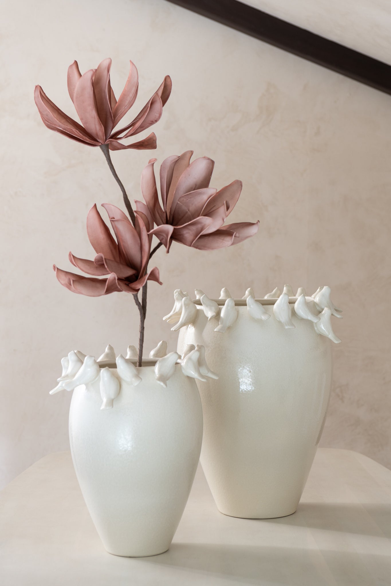 Vase Budgie Clay White Large