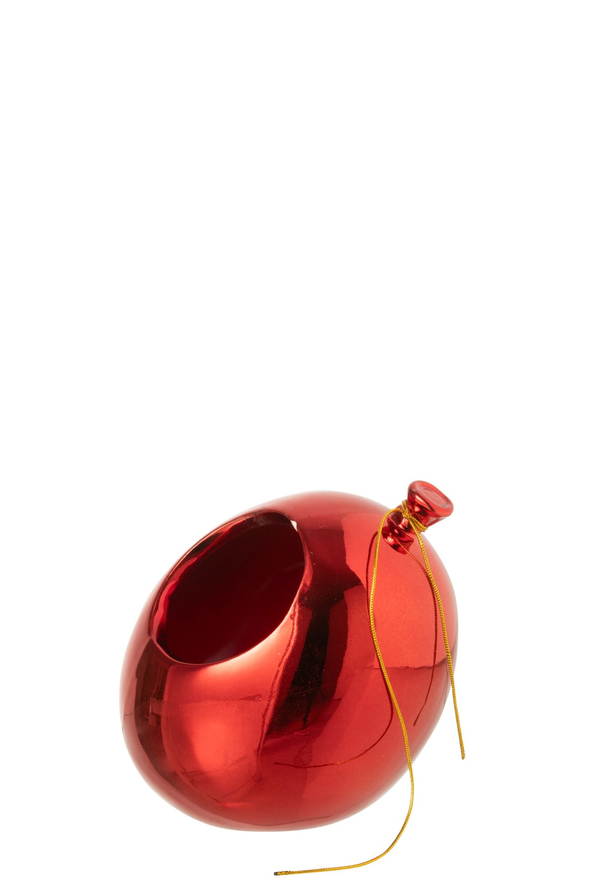 Bloempot ballon klein – keramiek, kerstrood, Ø12,5×13,3 cm