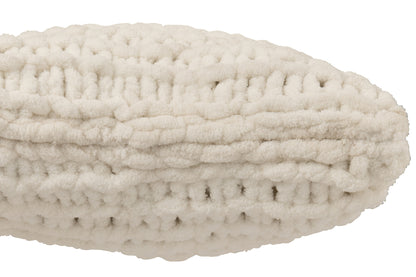 Kissen, gestricktes Polyester, weiß