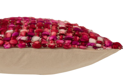 Kissen aus gestricktem Acryl, dunkelrosa