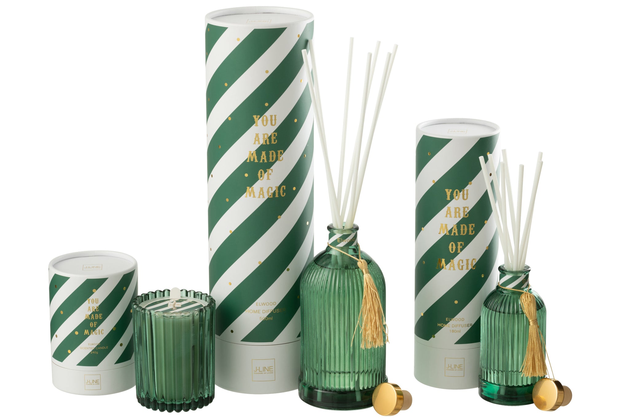 Reed Diffuser Magic Fragrance Oil White/Dark Green Large