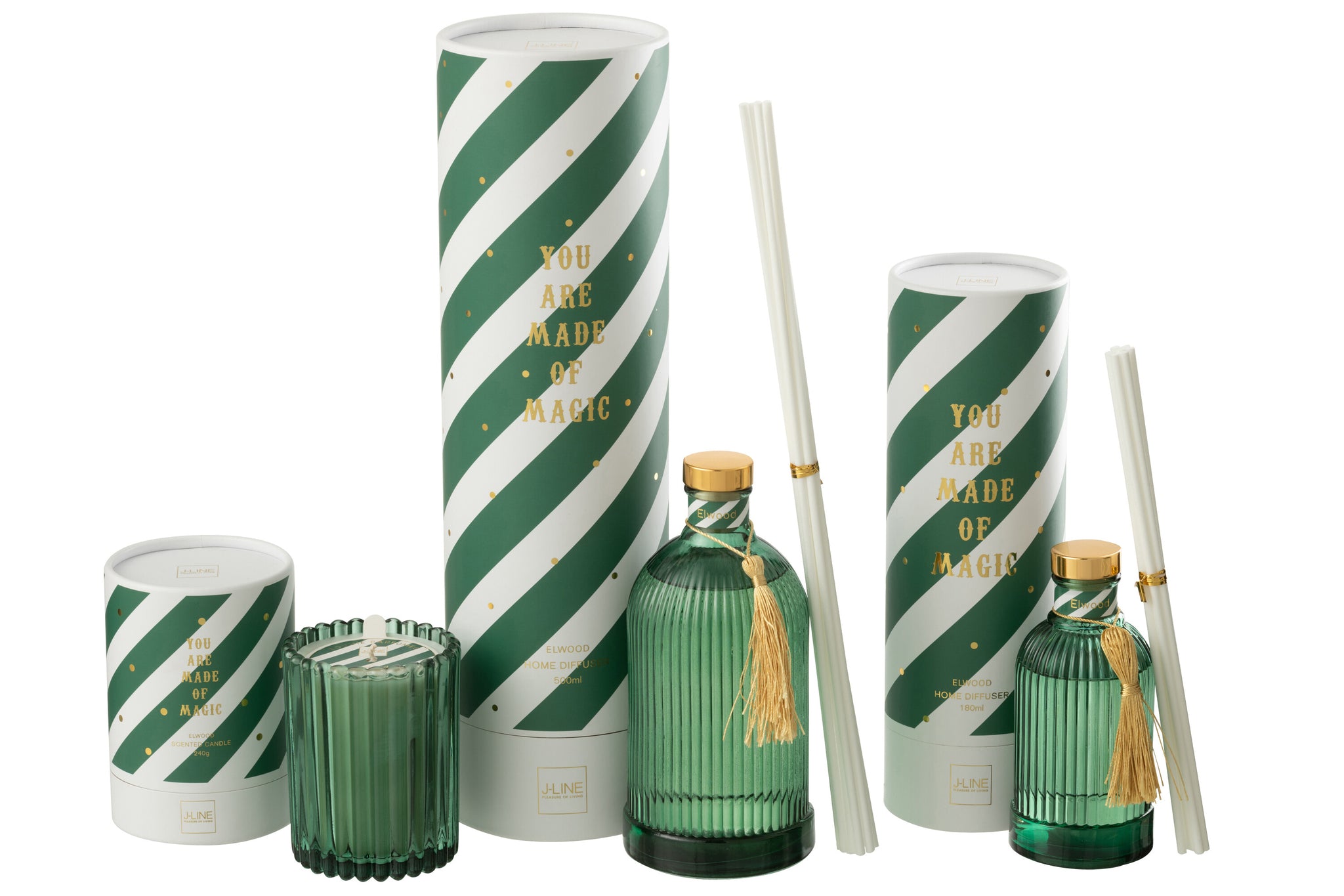 Reed Diffuser Magic Fragrance Oil White/Dark Green Large
