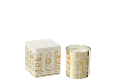 Scented Candle Surprise Window Wax White/Gold Colored