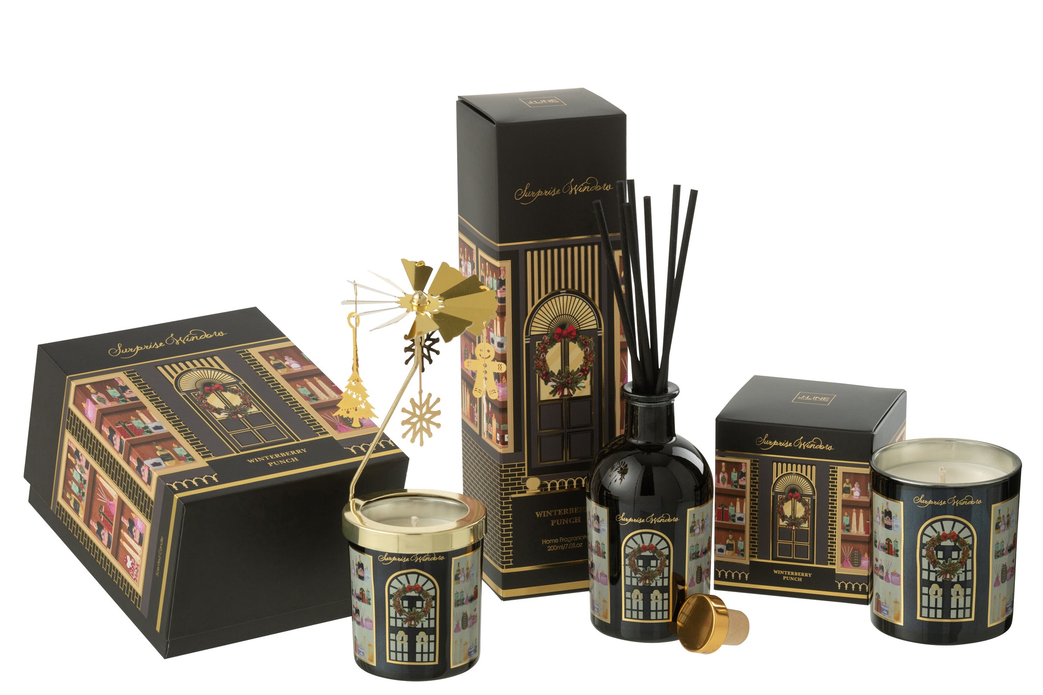 Scented Candle Carousel Surprise Window Wax Black/Multicolored